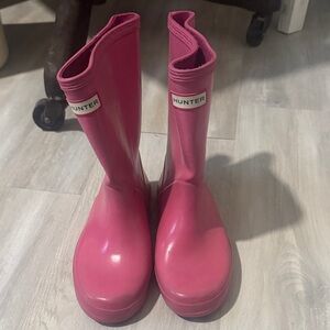 Hunter Pink Waterproof Boots girls size 12